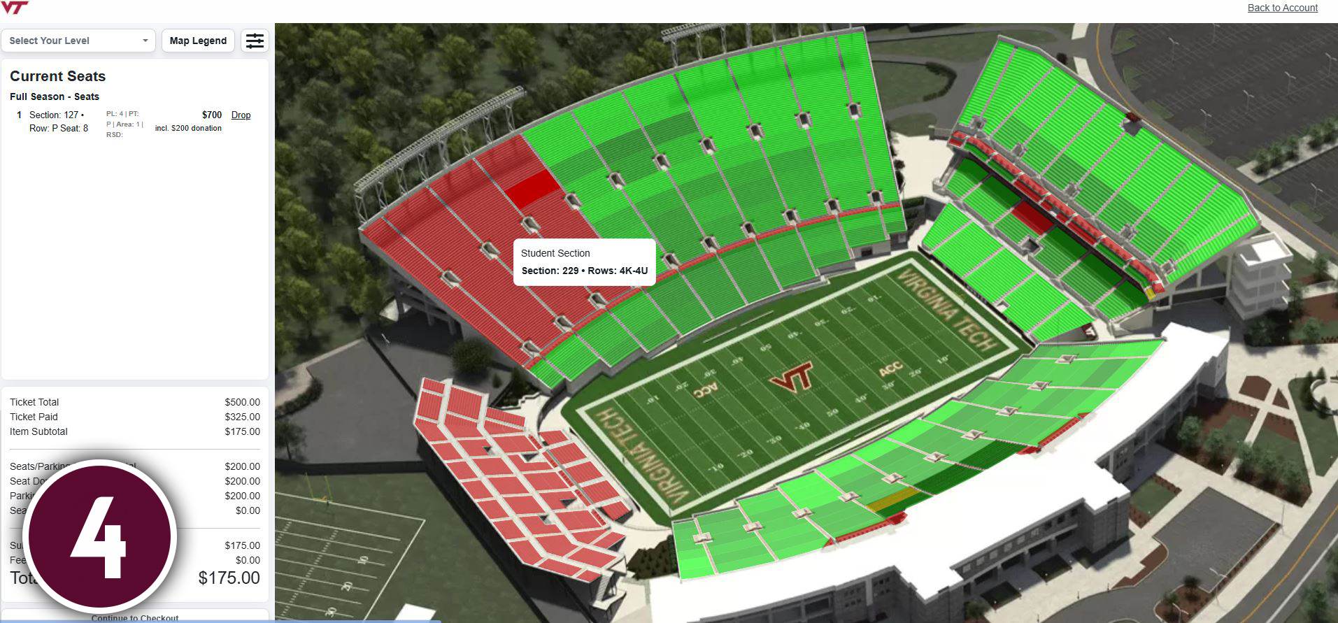 Virginia Tech Seat Improvement